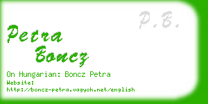 petra boncz business card